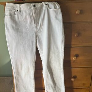 White L.L. Bean jeans. Size 14.